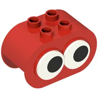 Duplo Brick 2 x 4 x 2 Rounded Ends, with Two Rotating Eyes