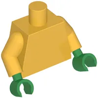 Torso, Dark Green Robe, Ninja Armor print, Pearl Gold Arms, Green Hands