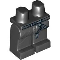 Hips and Black Legs with Dark Bluish Gray and Silver Belts and Buckles Print