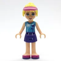 Stephanie - Medium Azure Top, Dark Purple Skirt