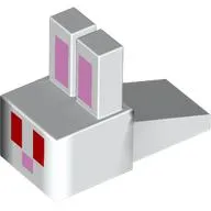 Animal Body Part, Rabbit Head Blocky with Red Eyes, Bright Pink Ears, Nose print