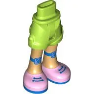 Minidoll Hips and Shorts with Bright Pink/Blue Shoes, Blue Kneepads print [Thin Hinge]