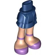 Minidoll Hips and Layered Skirt with Light Nougat Legs and Lavender Shoes Print