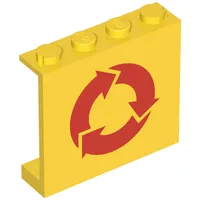 Panel 1 x 4 x 3 - Solid Studs with Recycling Arrows Print [6693 / 9354]