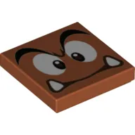 Tile 2 x 2 with Goomba Face with High Furrowed Brow Print