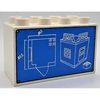 Duplo Brick 2 x 4 x 2 with House Blueprint and Brick Print