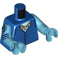 Torso, Dark Blue Stripes Shirt, Tan Shark Teeth Necklace, Dark Blue Tattoos print, Medium Azure Arms and Hands