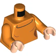 Torso Sweater with Black Collar Line Print, Orange Arms, Light Nougat Hands