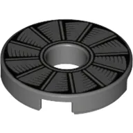 Tile Round 2 x 2 with Hole with Turbine print