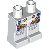 Hips and White Legs with Dark Blue Pockets, Coral/Gold Straps, Knee Caps print