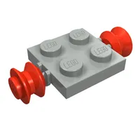 Plate Special 2 x 2 with Wheels Red