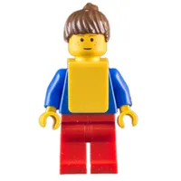 Soccer Player Blue Torso, Red Legs, Yellow Vest, Female 4