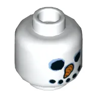 Minifig Head Snowman, Coal Eyes, Carrot Nose, Coal Mouth