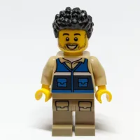 Man, Blue Vest, Black Hair