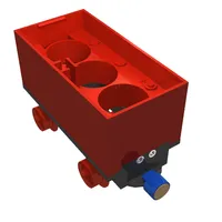 Battery Box, Train Car with Black Base, Red Wheels and Magnets
