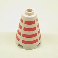 Cone 2 x 2 x 2, Open Stud with Horizontal Red Stripes Print