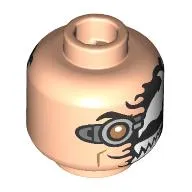Minifig Head Doc Ock, Bionic Eye, Partly Black Venom Mask, White Eye, Teeth / Full Black Venom Mask