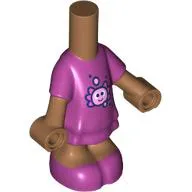 Microdoll Body Short Dress Magenta with Bright Pink Axolotl print