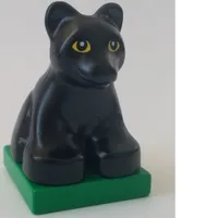 Duplo Animal Panther Cub on Green Base