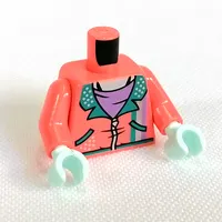 Torso Jacket, Dark Turquoise Trim, Lavender Shirt Print, Coral Arms, Light Aqua Hands