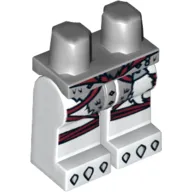 Hips and White Legs with Dark Red Straps, Gray Fur, White Tail and White Claws Print