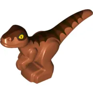 Animal, Dinosaur, Raptor, Baby with Dark Brown, Reddish Brown Stripes