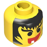 Minifig Head Witch, Hair Framed Face, Eyebrows and 1 Tooth in Mouth Print [Blocked Open Stud]