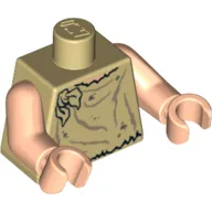 Torso Smock, Knot Tied at Shoulder Print, Light Nougat Arms and Hands