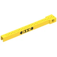 Crane Arm Outside, Narrow, 15 Studs with Black Moving Print