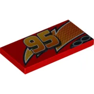 Tile 2 x 4 with Lightning and 95 Print (Left)