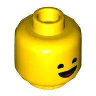 Minifig Head Benny, Open Mouth Smile, Tongue