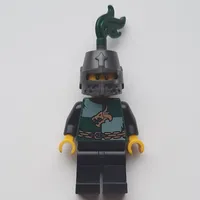Dragon Knight, Dark Green, Helmet with Dark Green Plume, Moustache and Stubble (Pearl Titanium)