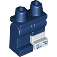 Hips and Dark Blue Legs with One White Boot Pattern and Blue and Black Writing on Cast Print