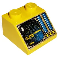 Slope 45° 2 x 2 with Dark Screen and Blue Controls Print (Aquazone Hydronauts)