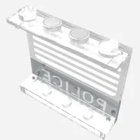 Panel 1 x 4 x 3 - Solid Studs with Black 'POLICE' Bar and White Stripes Print