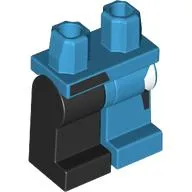 Hips and Dark Azure Left Leg, Black Right Leg with Black/White Shapes print