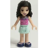 Emma - Dark Pink Top, Light Aqua Skirt