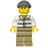 Criminal, Prison Shirt '86753', Dark Tan Legs, Hat, Stubble