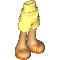 Minidoll Hips and Shorts with Warm Tan Legs, Orange Sandals print