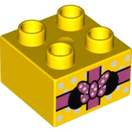 Duplo Brick 2 x 2 with Gift with Minnie Mouse Ears & Bow Print