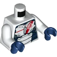 Torso Armor, Dark Blue Panels with Red Avengers Logo Print (Iron Legion), White Arms, Dark Blue Hands