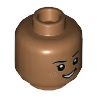 Minifig Head, Eyebrows, Eyelashes, Freckles, Smirk Showing Teeth / Sad Print