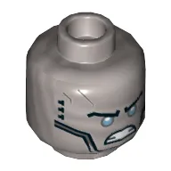 Minifig Head Zane, Bright Light Blue Eyes and Angry Eyebrows Print