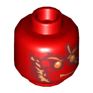Minifig Head Kai (NRG), Fire Energy Print [Hollow Stud]