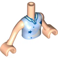 Minidoll Torso Girl, with Bright Light Top, Dark Blue/Silver Stars, Moon