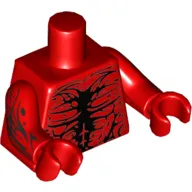 Torso Muscles with Black Lines Print, Red Arms and Hands