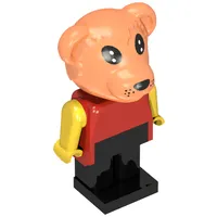 Fabuland Figure Barney Bear with Brown Head, Red Torso, Yellow Arms and Hands and Black Legs Bear 2 [Barney]