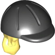 Hair and Helmet, Long with Ponytail and Black Riding Helmet Pattern