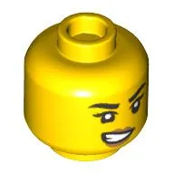 Minifig Head, Medium Nougat Lips, Lobsided Grin / Scared print