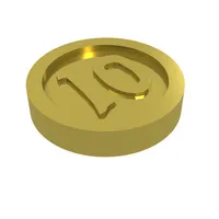 Money / Coin with "10" Gothic Type